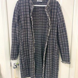 Zara Black/White Striped Cardigan/Jacket